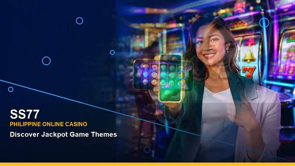 SS77 mobile casino app featuring an adult Filipina casino host with a right-framed composition — view 2