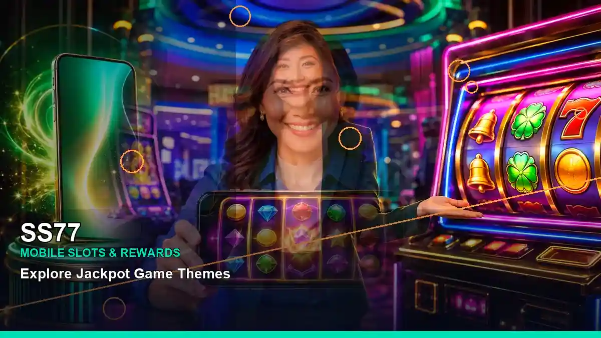 SS77 adventure online slot games featuring an adult Filipina casino host with a right close-up composition